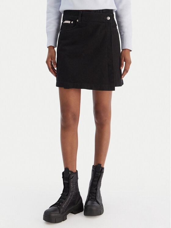 Calvin Klein Jeans Džinsinis sijonas · Juoda · Mini