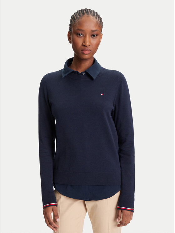 Tommy Hilfiger Megztinis · Tamsiai mėlyna · Regular Fit