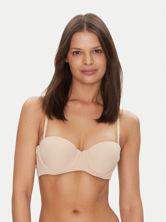 Tommy Hilfiger Bardotė liemenėlė · Smėlio