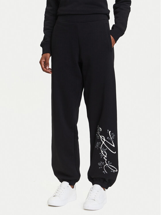 KARL LAGERFELD Sportinės kelnės · Juoda · Relaxed Fit