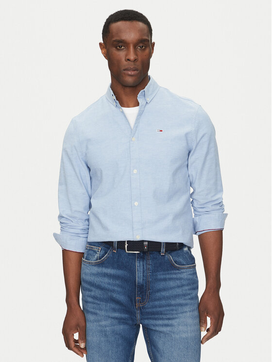 Tommy Jeans Marškiniai · Žydra · Slim Fit