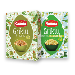 Grikių kruopos GALINTA (2 rūšių), 4 x 100 g/pak.