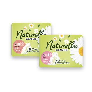 Higien. paketai NATURELLA NORMAL+ arba SUPER+, 8 vnt./pak., 10 vnt./pak.