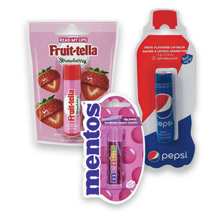 Lūpų balzamas PEPSI, MENTOS, FRUIT-TELLA, 4 g/pak.