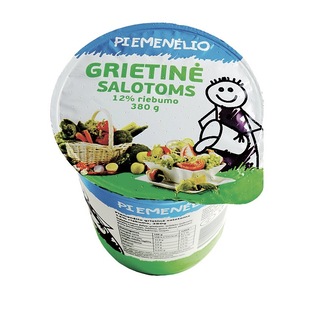PIEMENĖLIO grietinė salotoms, 12% rieb., 380 g