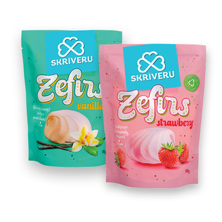 Zefyrai SKRIVERU su vanilės arba braškių skonio, 170 g