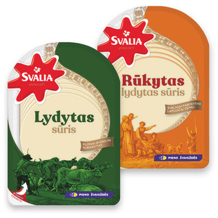 Lydytas arba rūkytas sūris riekutėmis SVALIA, 150 g