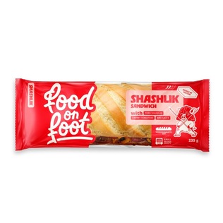 Sumuštinis su vyšn. pomidor. ir BBQ padažu SHASHLIK FOOD ON FOOT, 235 g
