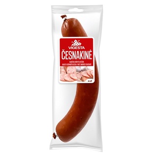 Karštai rūkyta ČESNAKINĖ dešra, 500 g