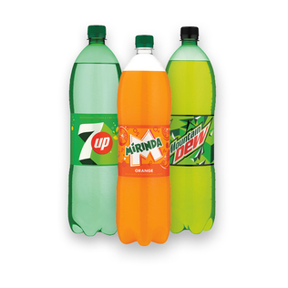 Gazuotas gėrimas 7 UP, MIRINDA, MOUNTAIN DEW, 1,5 l