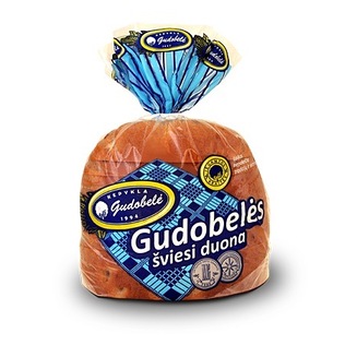 GUDOBELĖS šviesi raikyta duona, 340 g