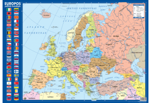 Europos politinis žemėlapis 59x42 cm, lam.