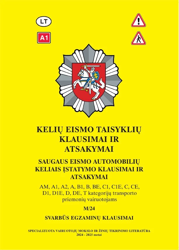 Kelių eismo taisyklių klausimai ir atsakymai M/24